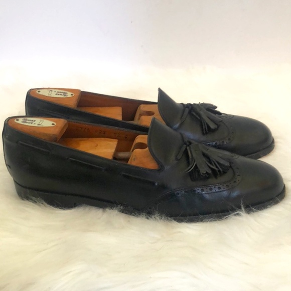 Salvatore Authentic Ferragamo Mens Black Wingtip Tassel Loafer Dress Shoes 9.5D main image 8